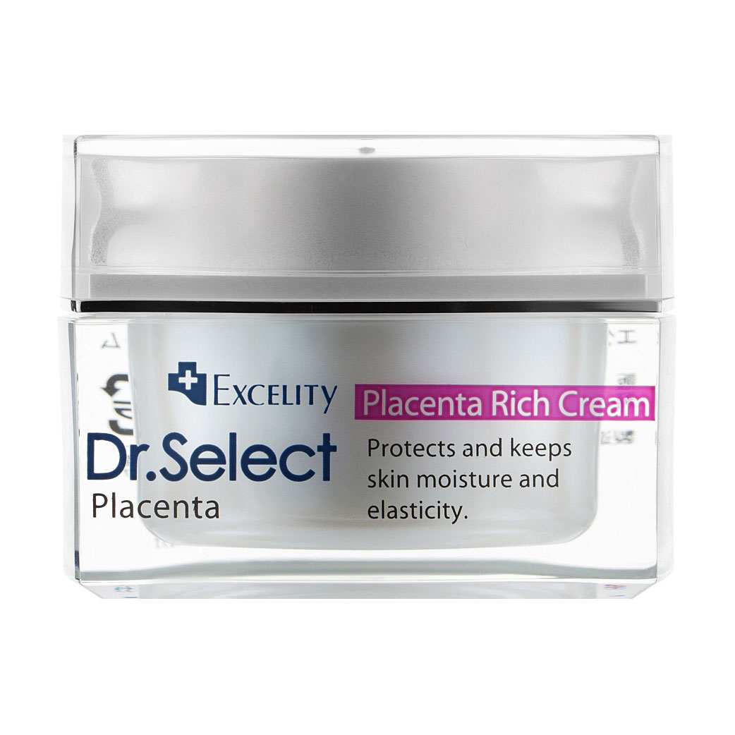 Насичений зволожувальний крем для обличчя та шкіри навколо очей Dr.Select Excelity Placenta Rich Cream з плацентою, 30 г